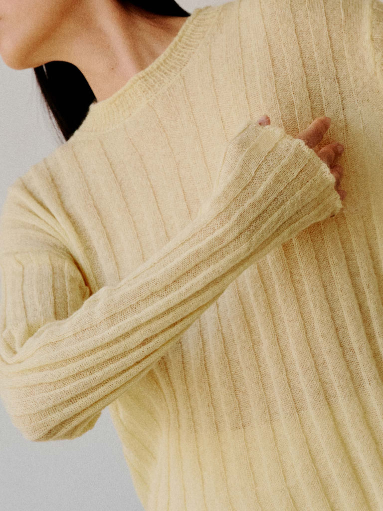 Fine Ribbed Knit Sweater - Ready to Wear